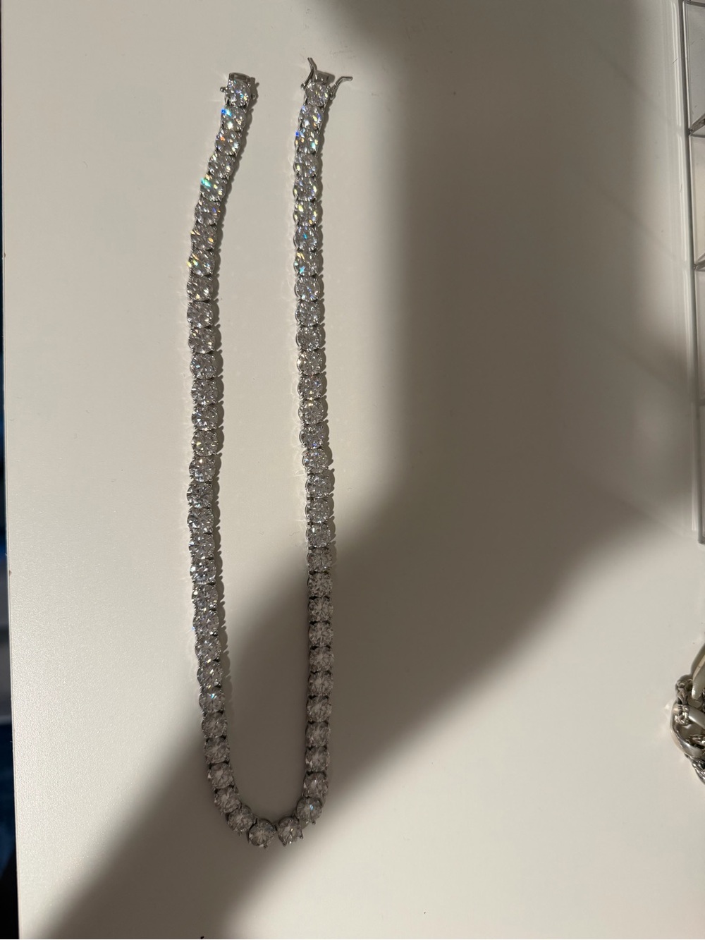 Iced out moissanite tennis chain